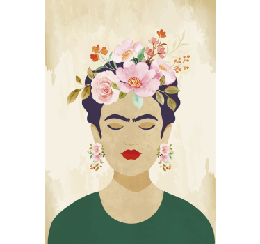 Woman with flowers art poster - TenStickers