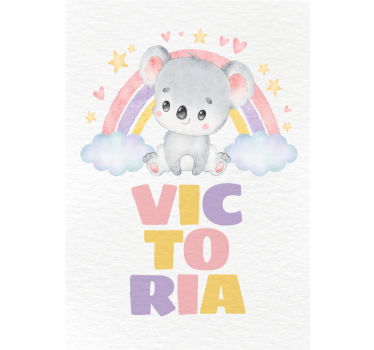 Koala and Rainbow nursery poster - TenStickers