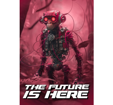 Robot Monkey Futuristic Poster Art - TenStickers