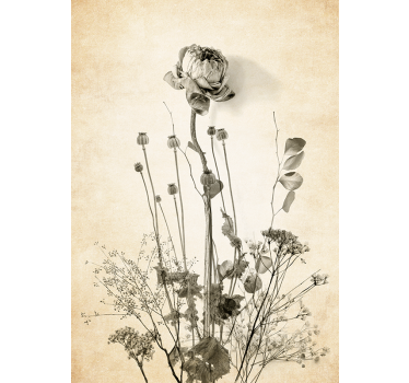Bouquet of flowers on beige background floral poster - TenStickers