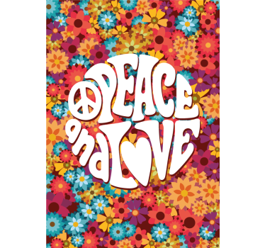 peace and love flower poster - TenStickers