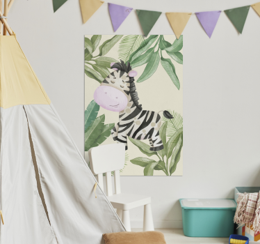 Cute jungle zebra poster - TenStickers