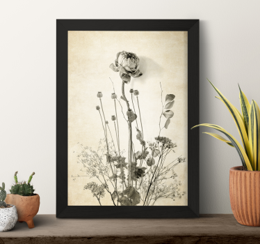 Bouquet of flowers on beige background floral poster - TenStickers