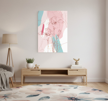 Flowers poster floral modern vinyl rug - TenStickers