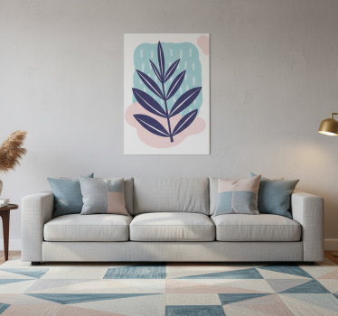 Flowers poster with abstract leaf design - TenStickers