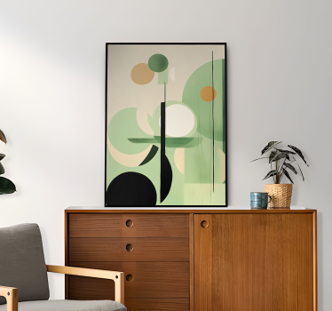 Green abstract shapes art poster - TenStickers