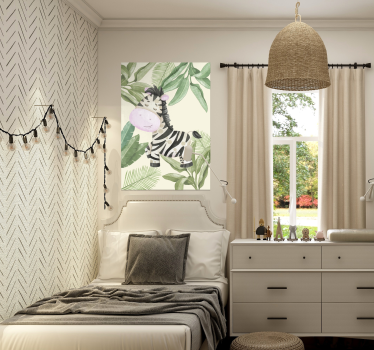 Cute jungle zebra poster - TenStickers