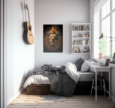 Lion King in Flames animal poster - TenStickers