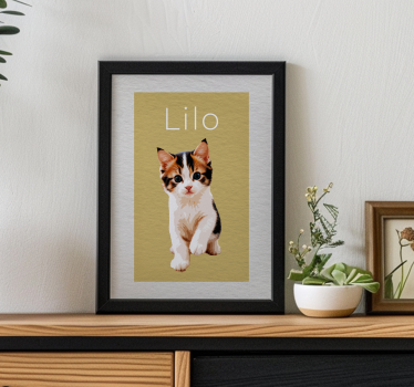 Personalised drawn effect cat poster - TenStickers