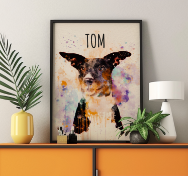 Personalised watercolour art dog poster - TenStickers
