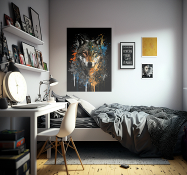 Wolf drawing animal poster - TenStickers