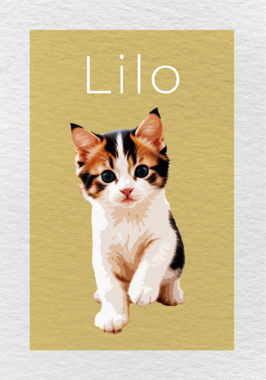 Personalised drawn effect cat poster - TenStickers