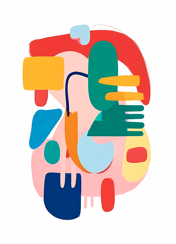 Colorful shapes abstract poster - TenStickers