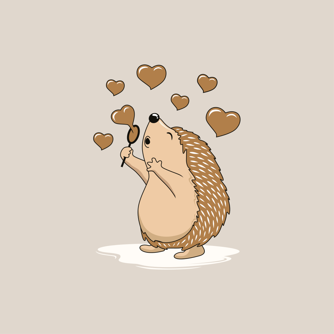 Kitchen poster hedgehog with love hearts - TenStickers