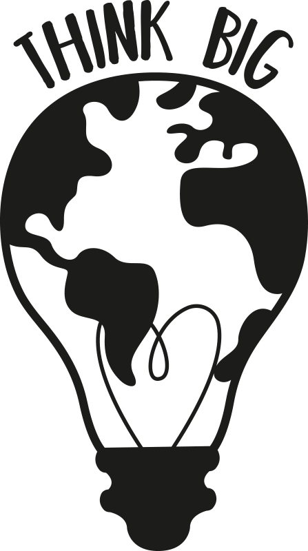 Office poster think big with world map - TenStickers