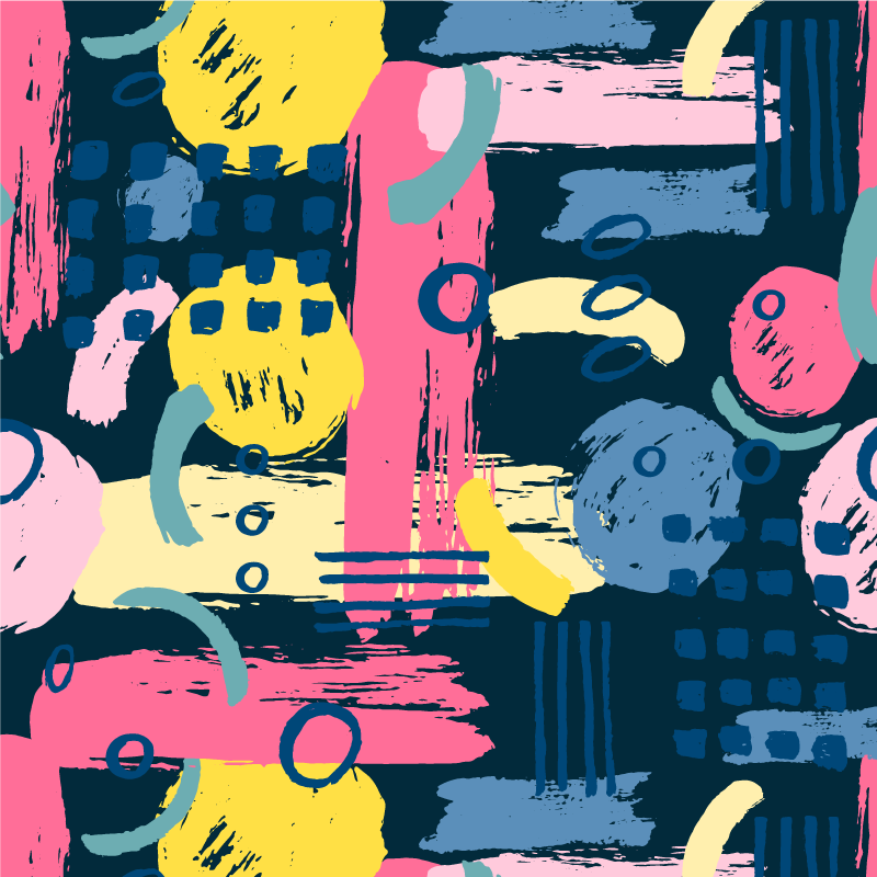 Living room poster colorful abstract art - TenStickers