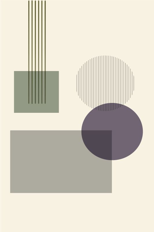 Living room poster with soft geometric shapes - TenStickers