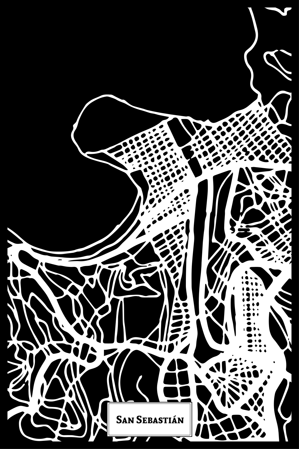 Living room poster topographic map of san sebastián - TenStickers