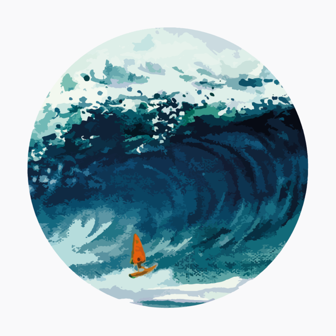 Living room poster one windsurfer sportman - TenStickers