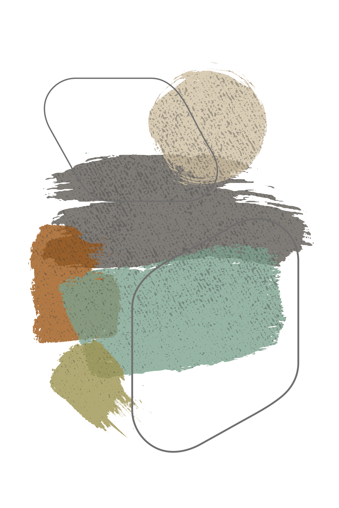 Living room poster abstract paint strokes - TenStickers