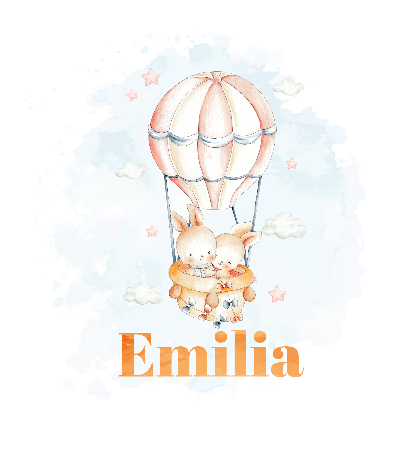 Nursery poster with pastel balloon and sweet animals - TenStickers