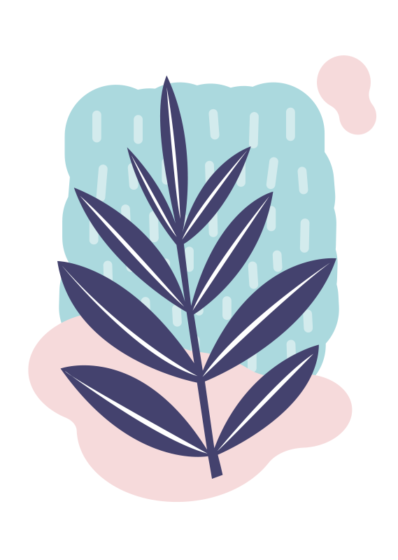 Flowers poster with abstract leaf design - TenStickers