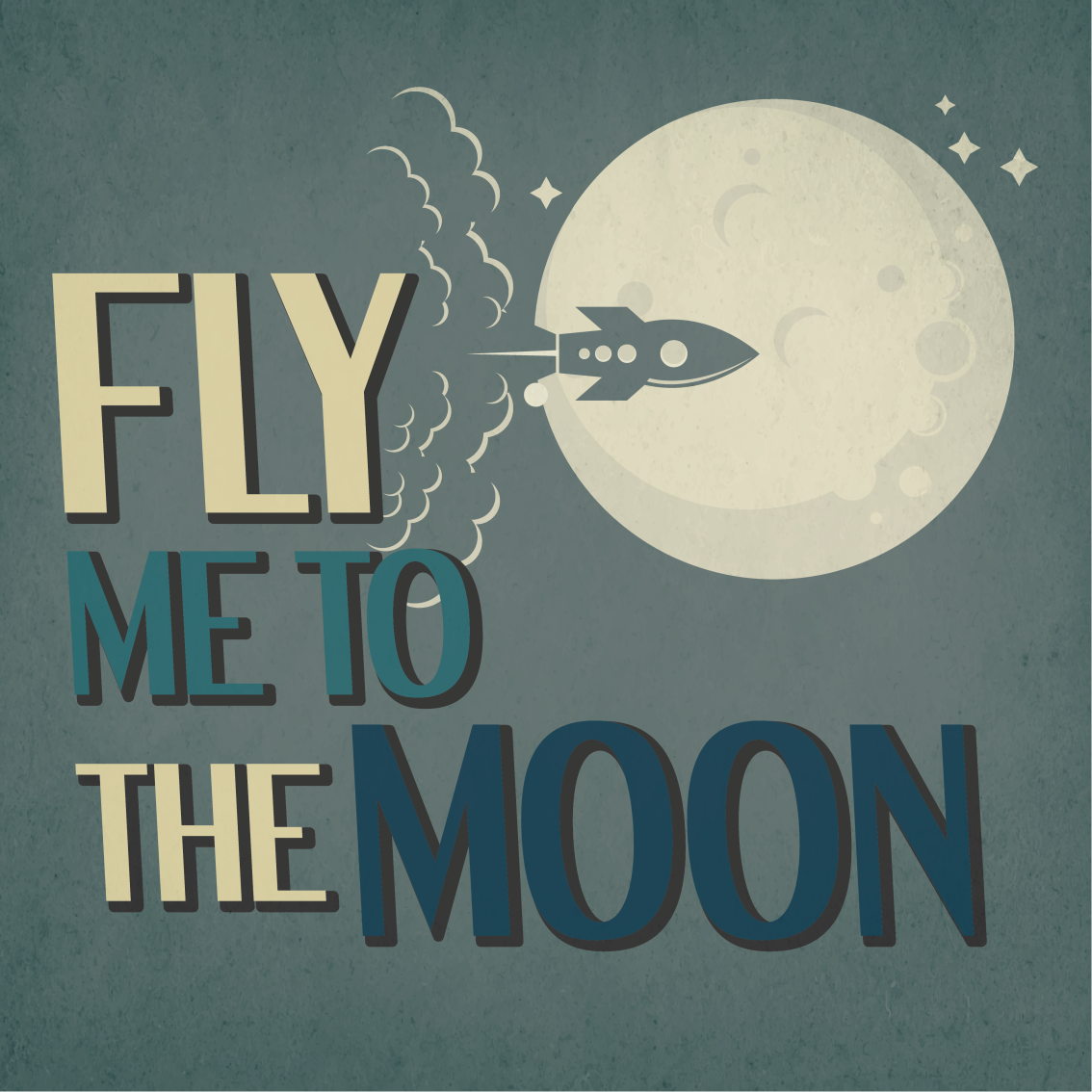 Poster for teenager rocket journey to the moon - TenStickers