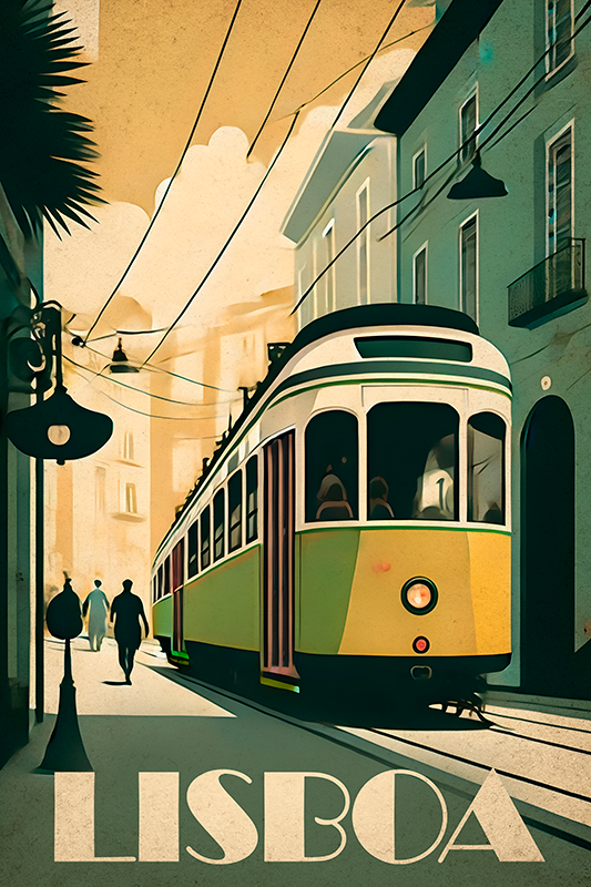 City poster Lisbon vintage illustration - TenStickers