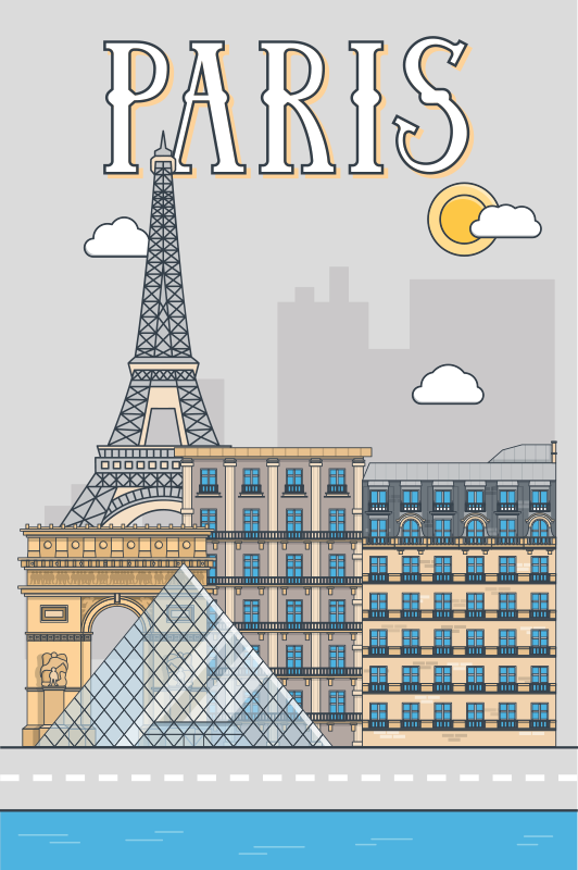 Paris city poster - TenStickers