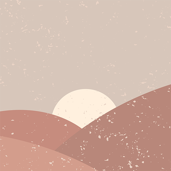 Serene desert sunset landscape poster - TenStickers