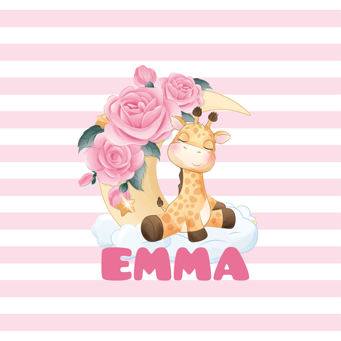 Customisable poster cute giraffe portrait - TenStickers