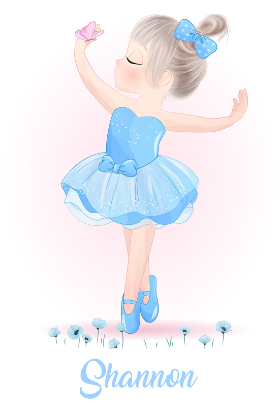Customisable poster dancing girl with butterfly - TenStickers