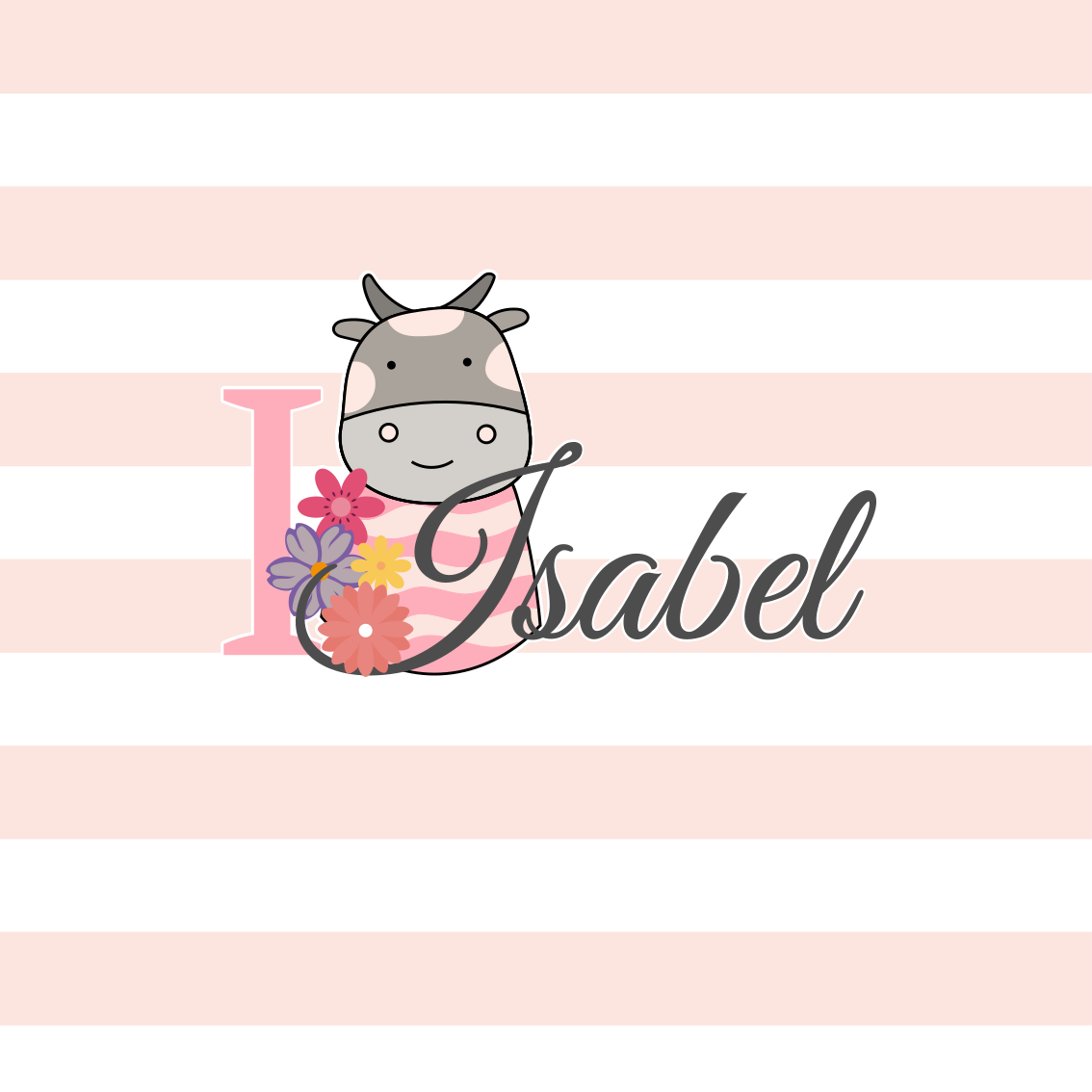 Customisable poster with adorable cow design - TenStickers