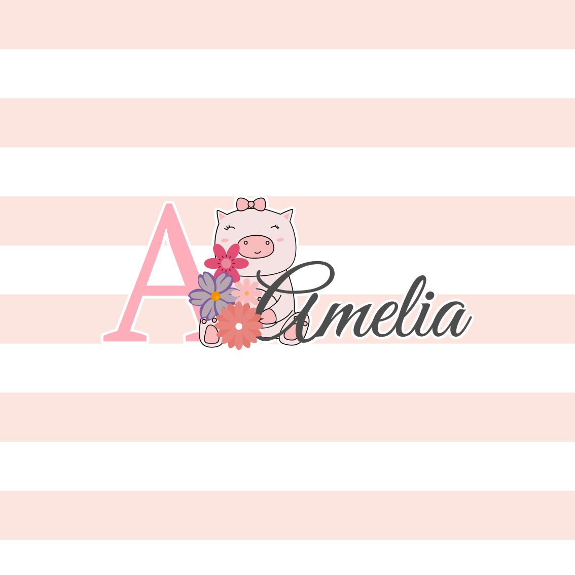 Customisable poster a playful piglet - TenStickers