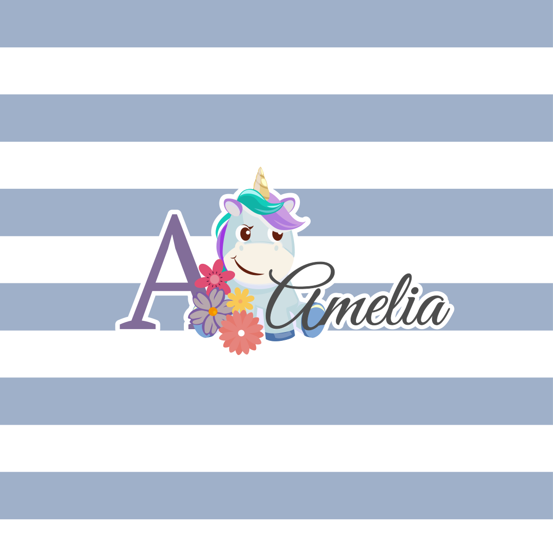 Customisable poster personalised unicorn design - TenStickers