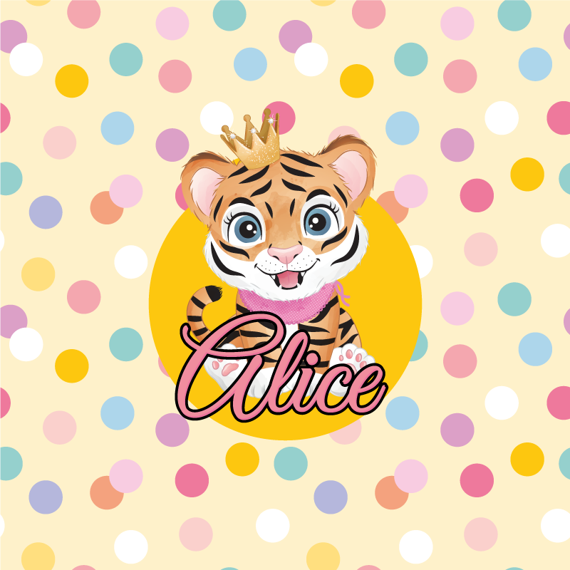Customisable poster cute tiger design - TenStickers