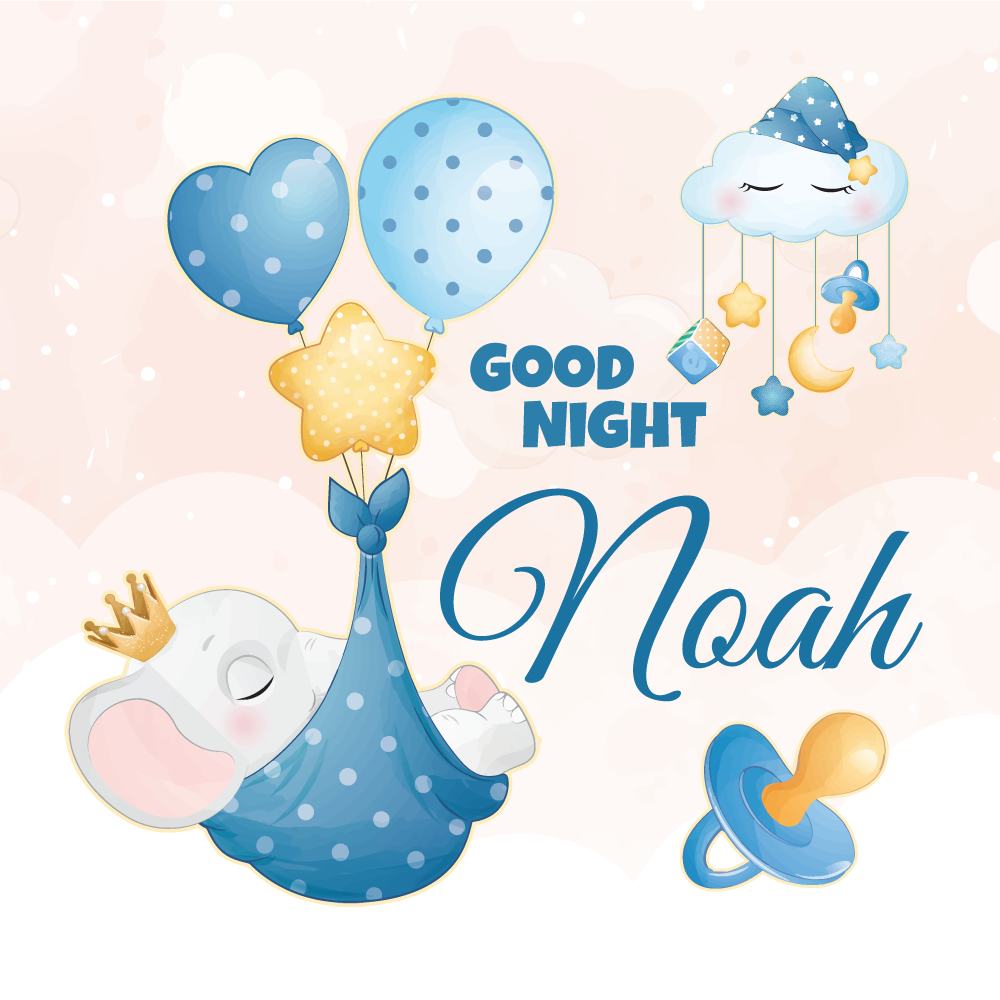 Customisable poster good night elephant - TenStickers
