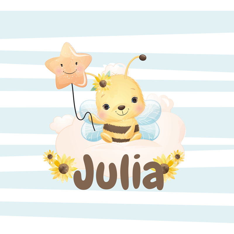 Customisable poster cute bee character - TenStickers