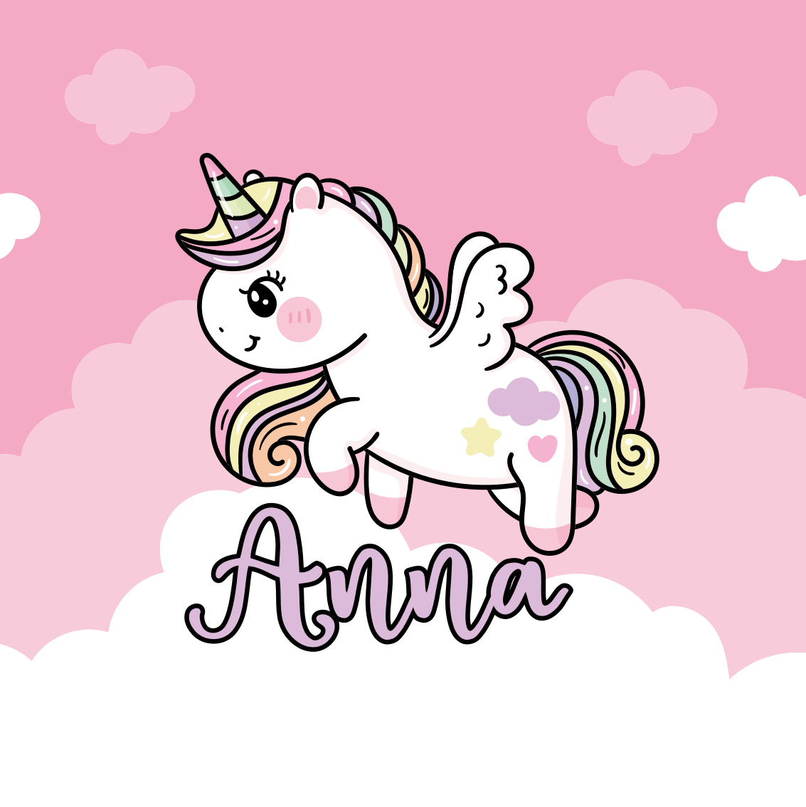 Customisable poster cute unicorn fantasy - TenStickers