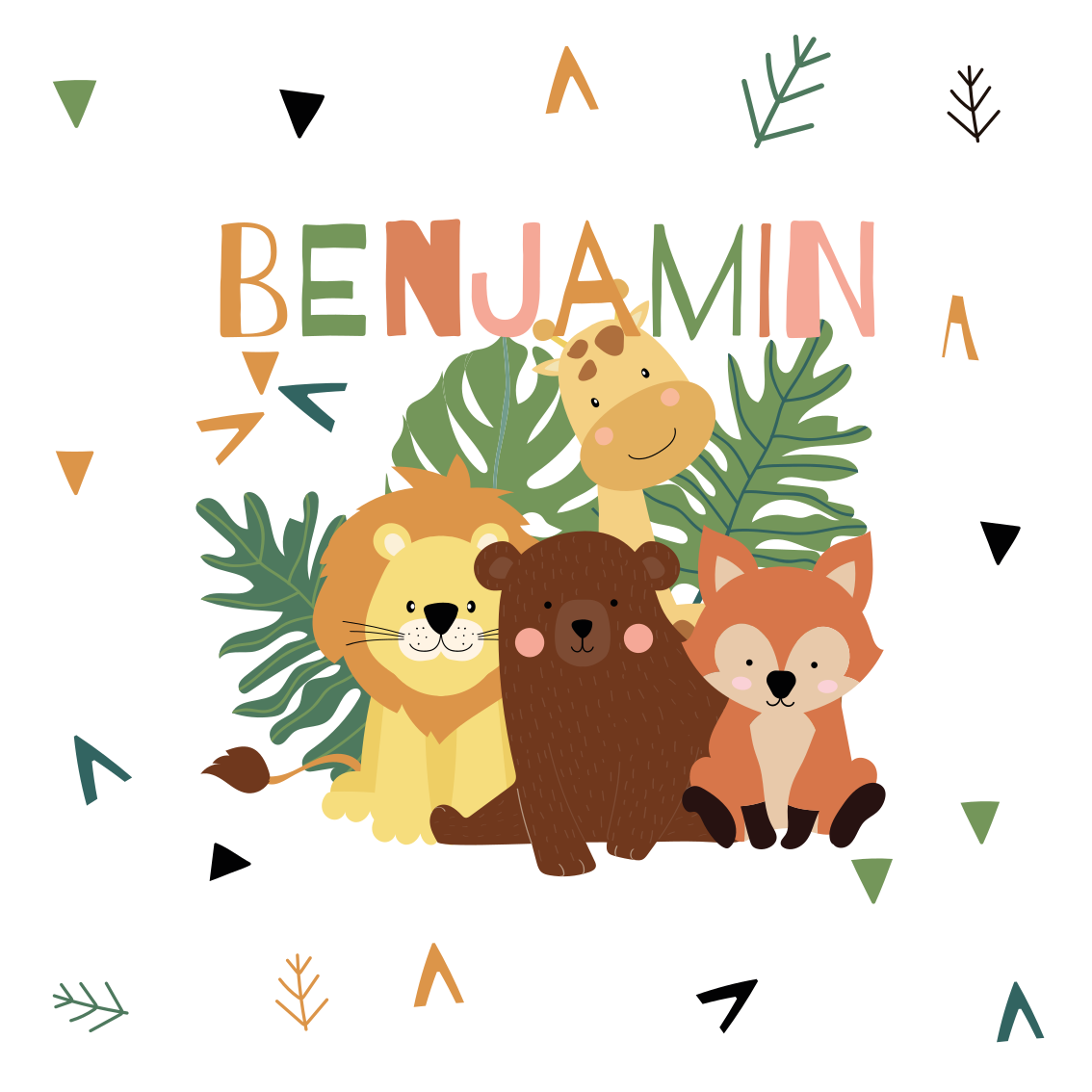 Customisable poster animal friends gathering - TenStickers