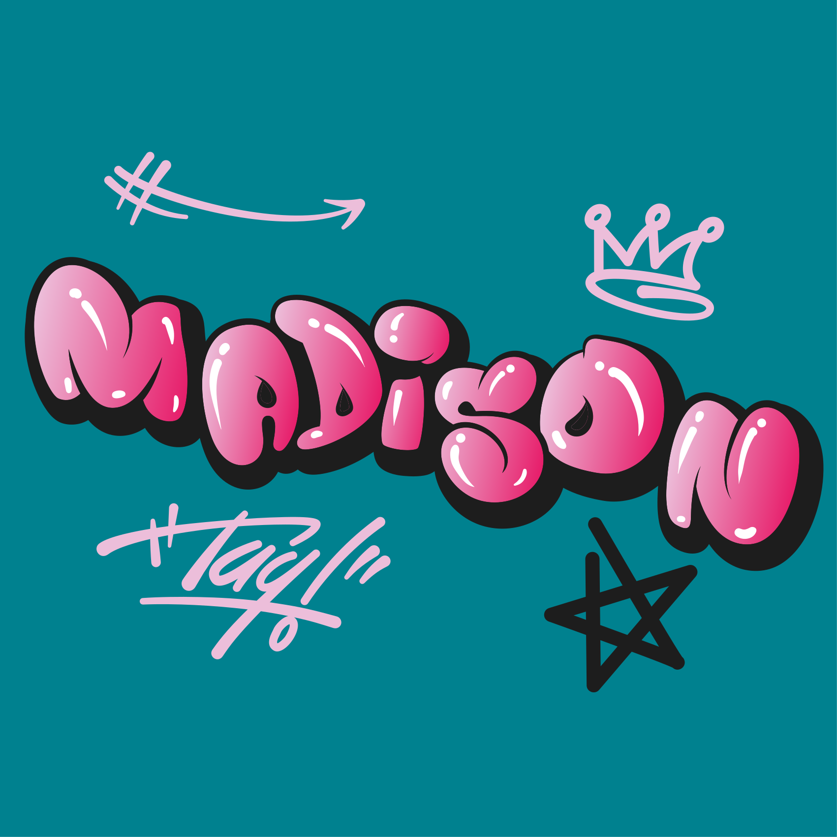Customisable poster with personalized name design - TenStickers