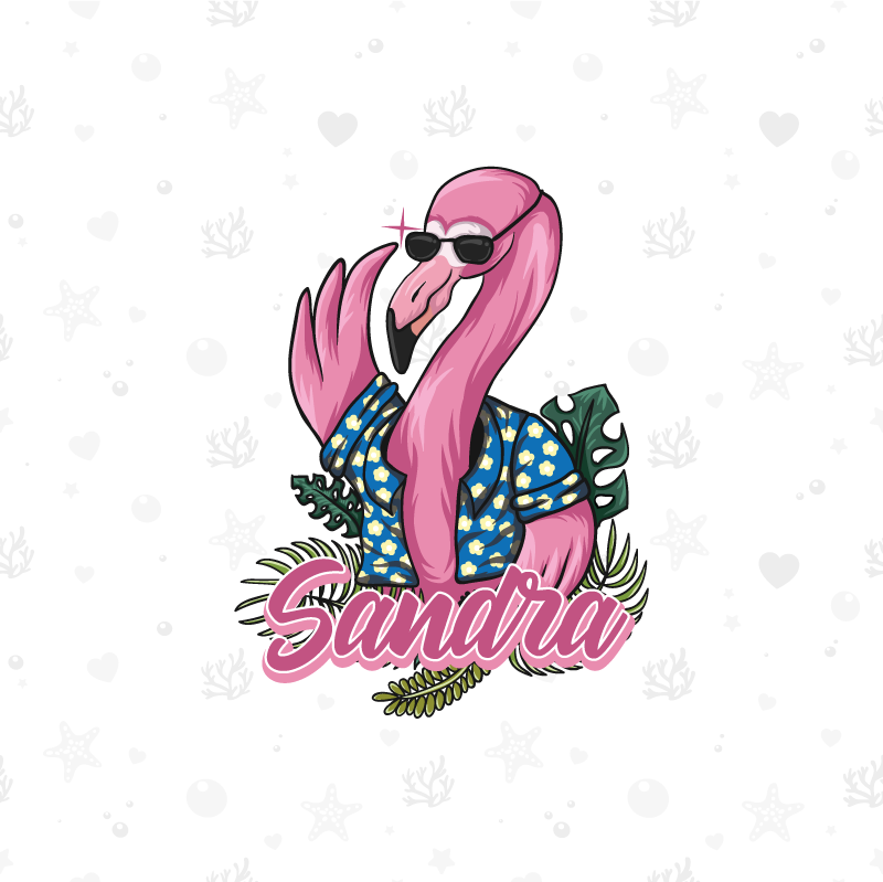 Customisable poster cool flamingo vibe - TenStickers