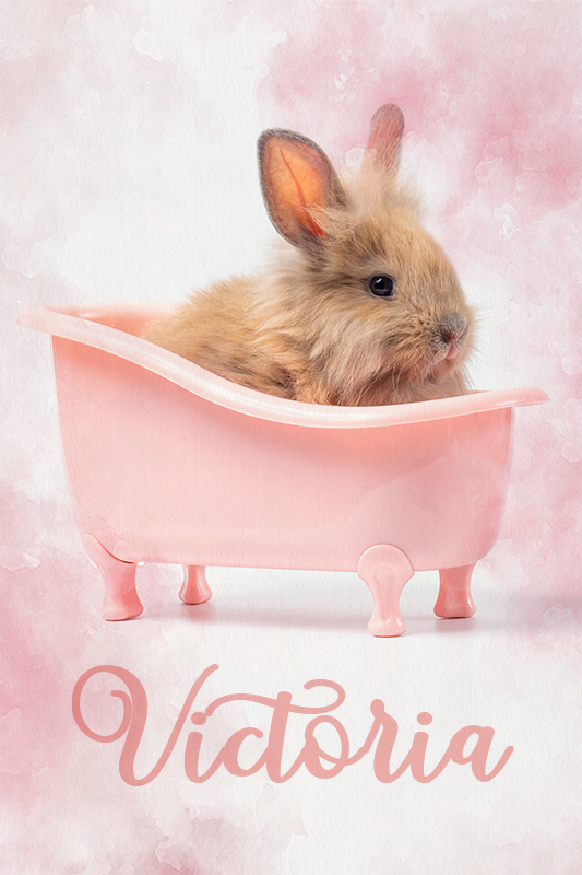 Customisable poster cute bunny portrait - TenStickers