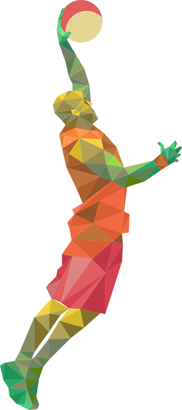 Basketball poster geometric player wall decal - TenStickers