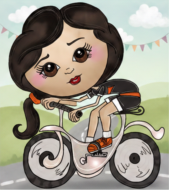 Cycling poster kids' cyclist illustration - TenStickers