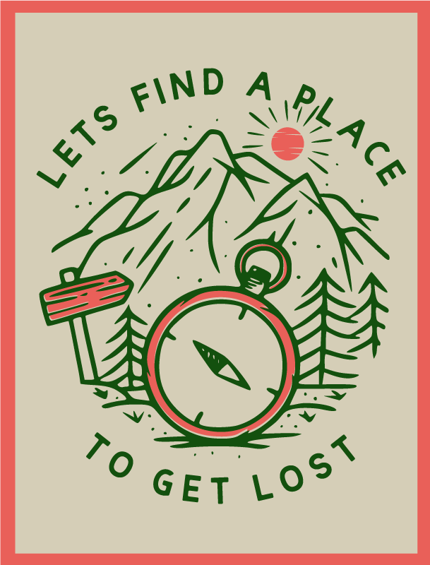 Map poster let's wander together - TenStickers