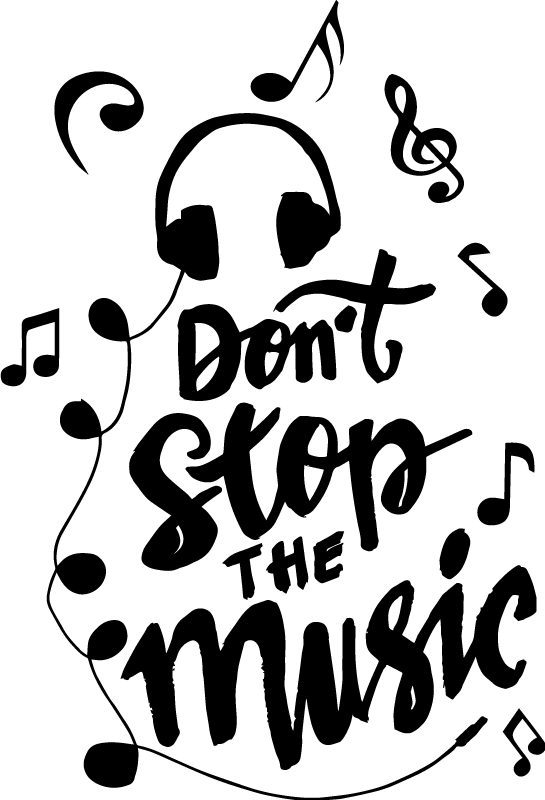Music poster featuring text made of musical notes - TenStickers