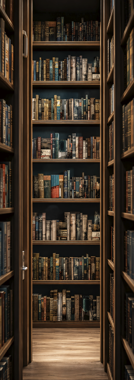 Vintage poster library corridor art print - TenStickers