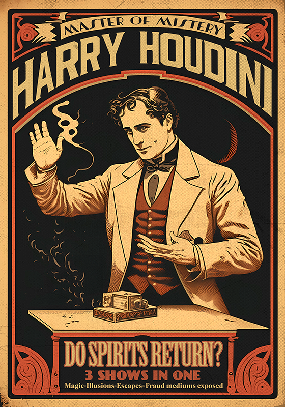 Vintage poster of houdini the escape artist - TenStickers