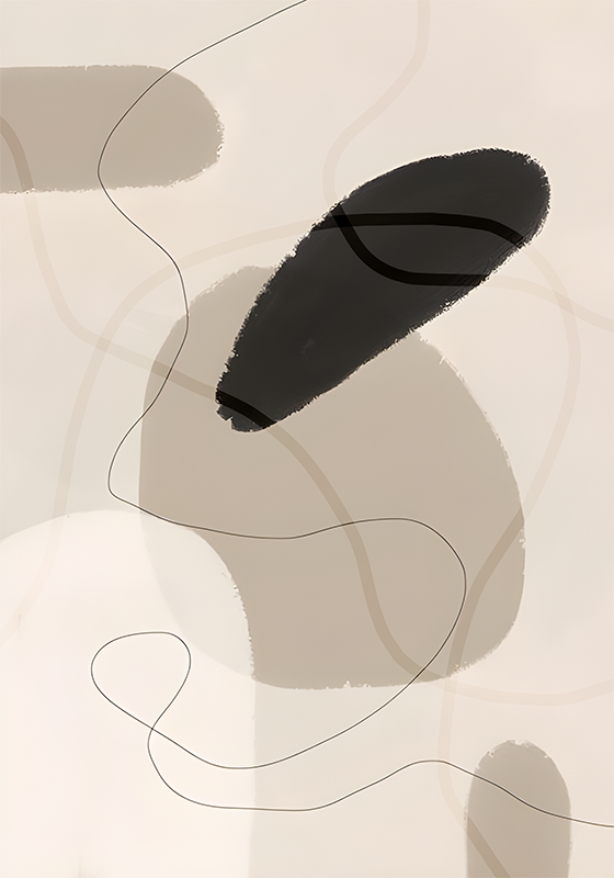 Abstract poster in beige shades and shapes - TenStickers